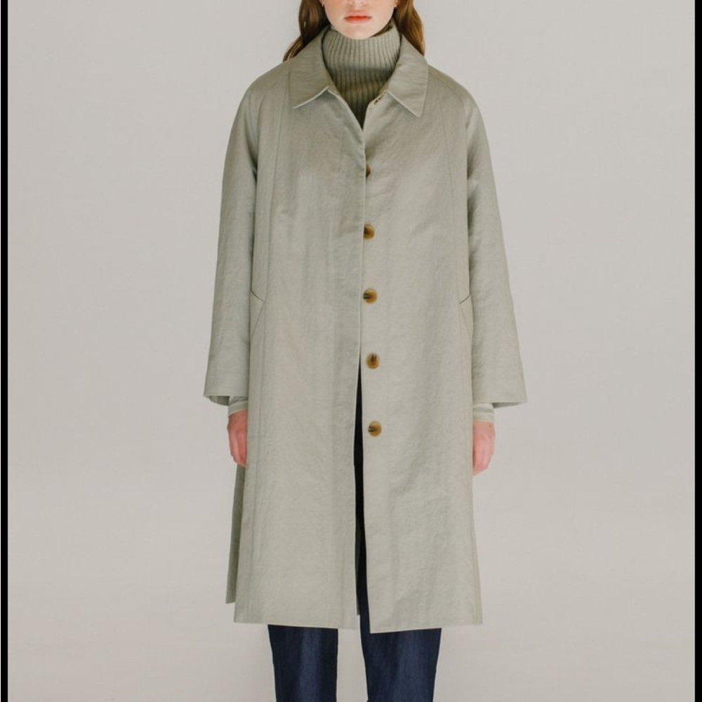 Mijeong Park padded light green Button-Up Trench Coat NWT